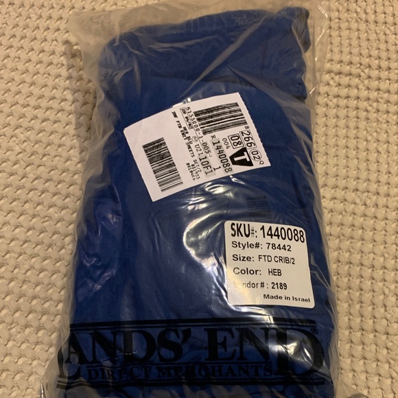 Lands' End Blue infant crib fitted sheets